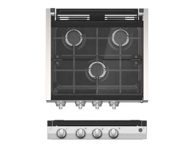 RANGE COOKTOP MATCH W/17IN & 21IN RANGE OVEN SS W/LED KNOBS (PAINTED SLVR) + WIRED GRILL + GLASS