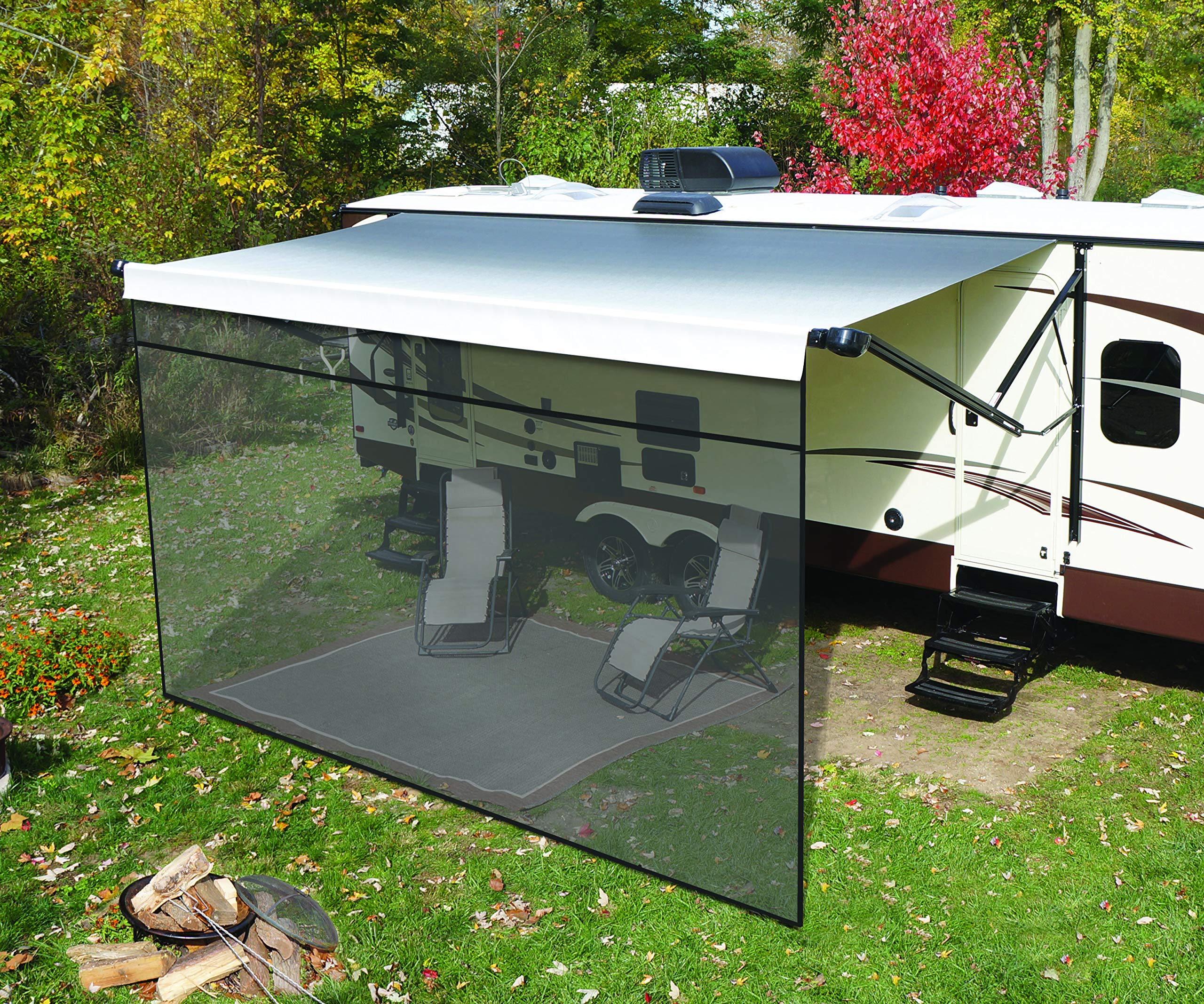 SHADE FRONT PANEL AWNING  BLACK 7X17