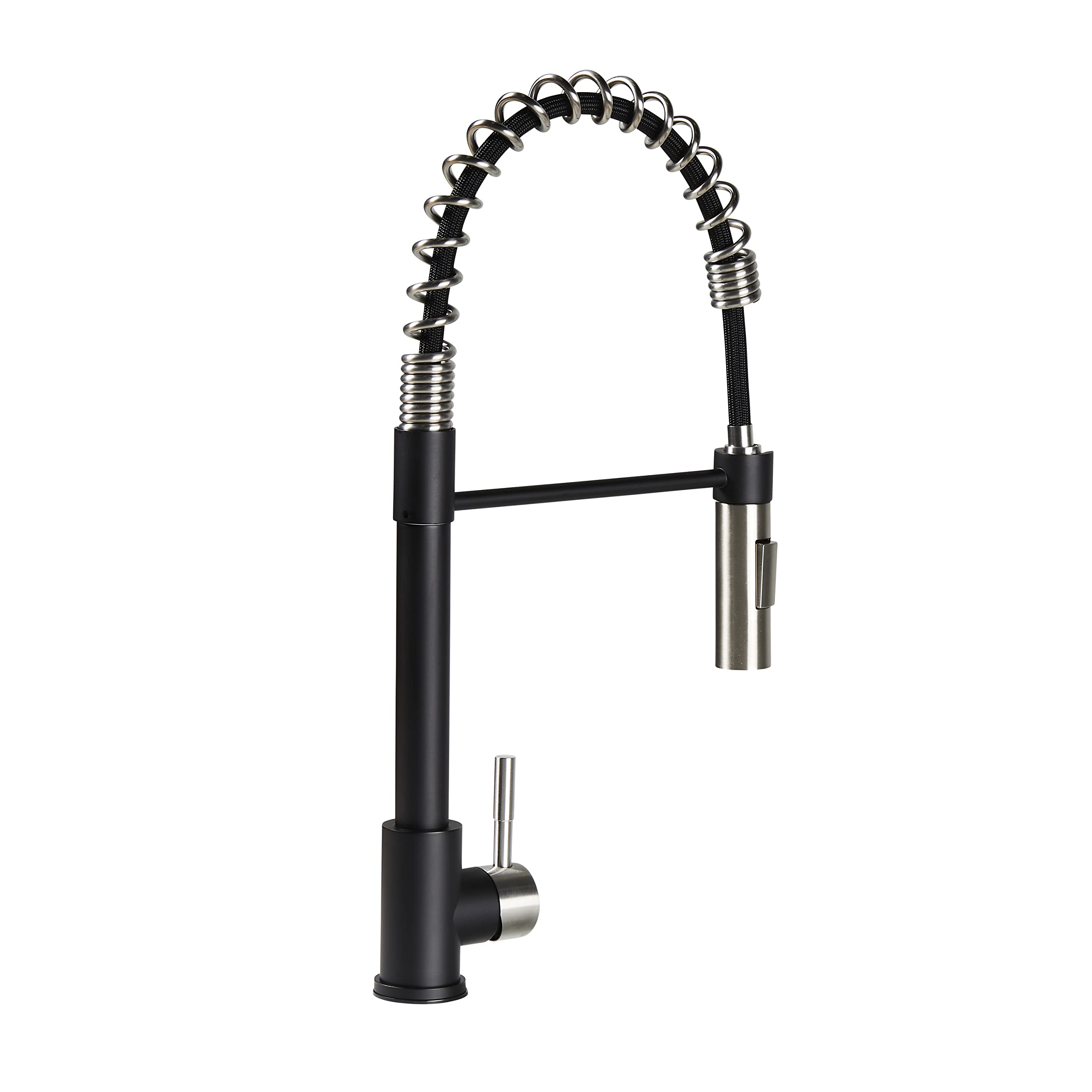 COILED PULLDOWN KITCHEN FAUCET  BLACK/STAINLESS STEEL
