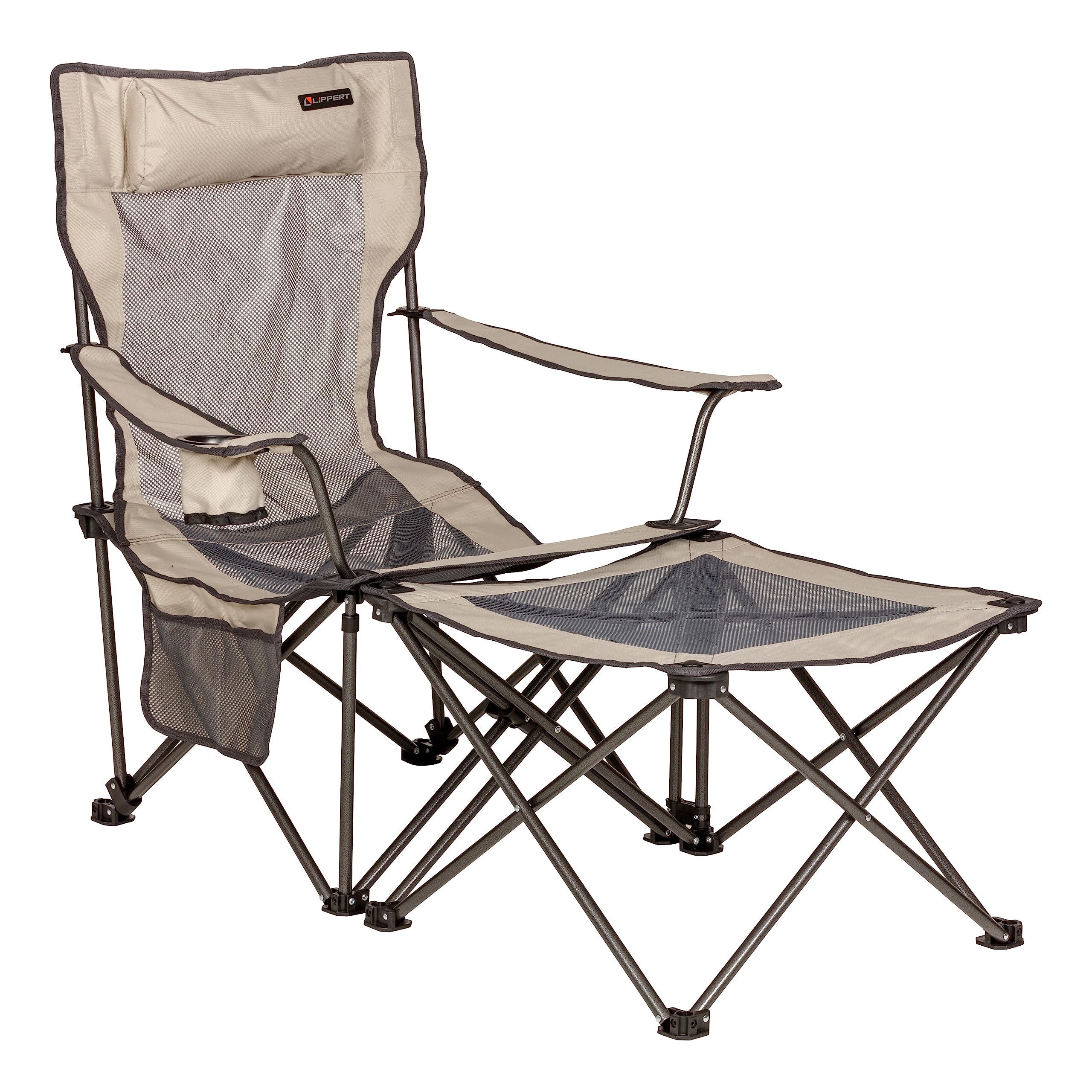 CAMPFIRE 2 POSITION PADDED RECLINER WITH OTTOMAN SAND