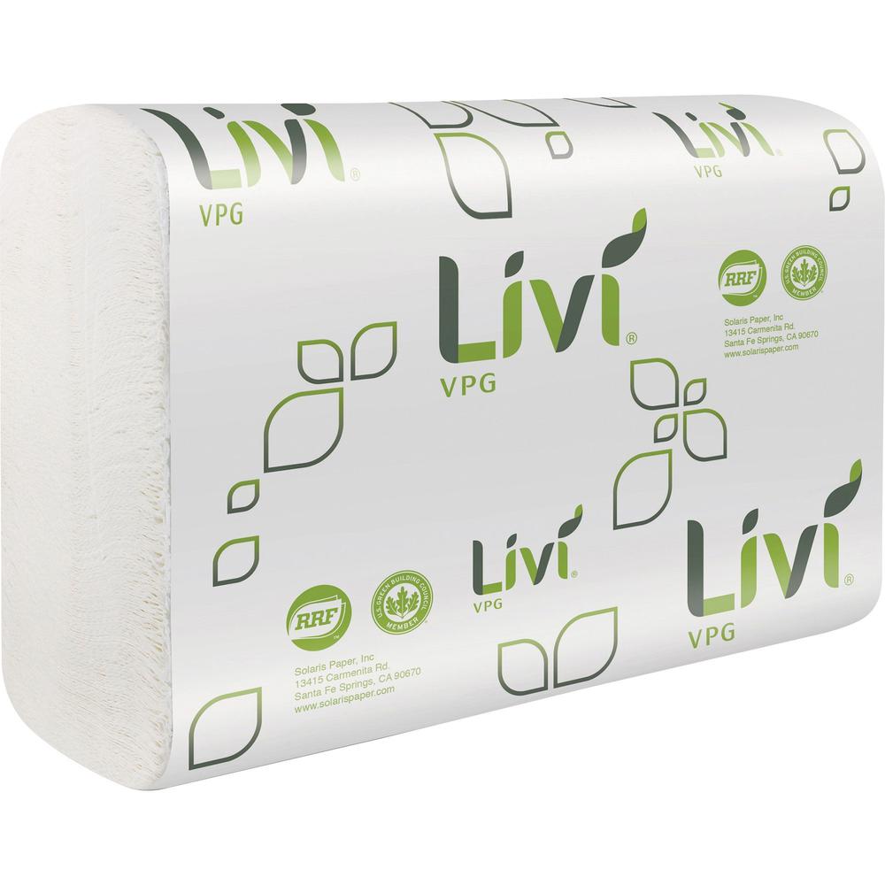 Livi Solaris Paper Multifold Paper Towels - 1 Ply - Multifold - 9.06" x 9.45" - White - Virgin Fiber, Paper - Eco-friendly, Soft