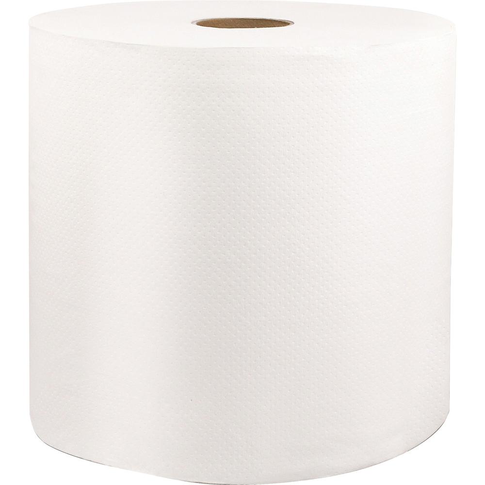 Livi VPG Select 46528 Hard Wound Roll Towel - 1 Ply - 8" x 1000 ft - White - Fiber - Strong, Absorbent - For Bathroom - 6 / Cart