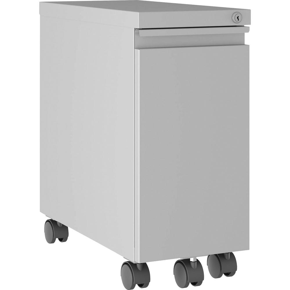 Lorell Slim Mobile Pedestal - 10" x 19.9" x 21.8" for File, Box - Letter, Legal - Mobility, Storage Space, Anti-tip, Hanging Rai