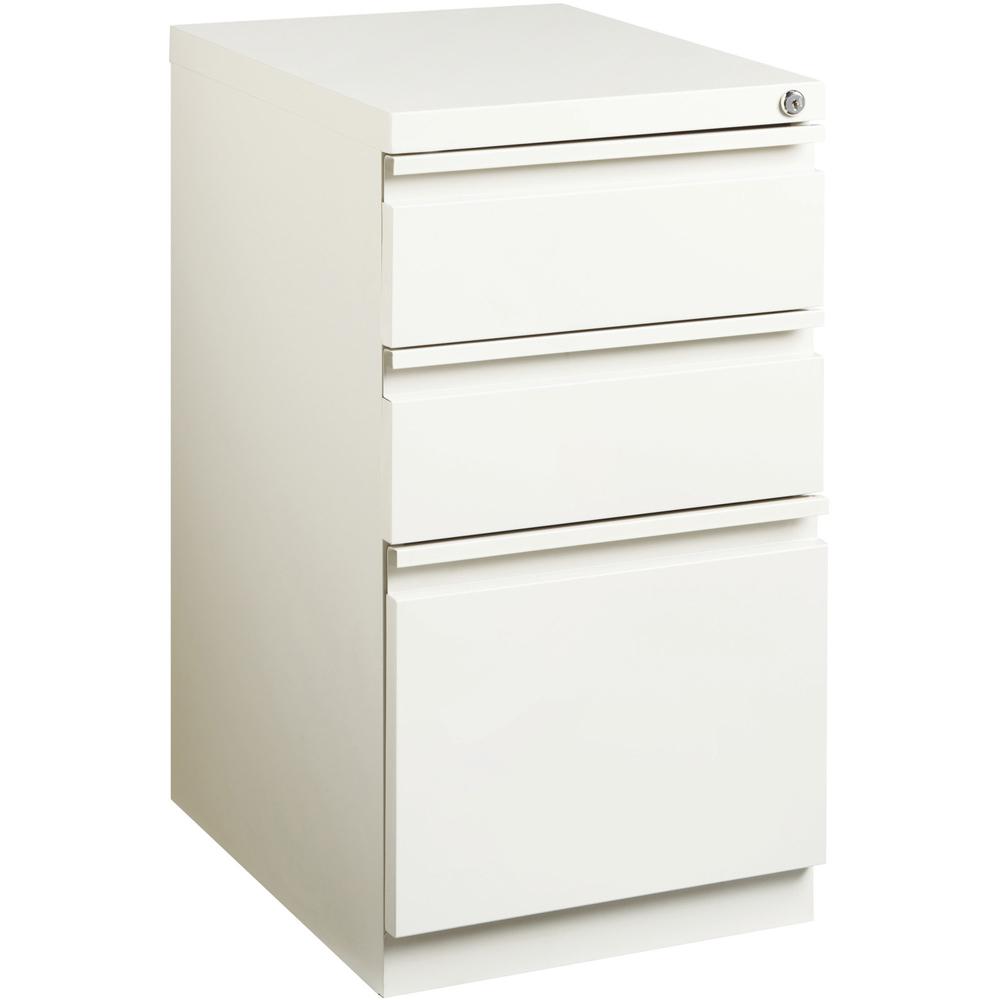 Lorell 3-drawer Box/Box/File Mobile Pedestal File - 15" x 19.9" x 27.8" for Box, File - Letter - Vertical - Mobility, Ball-beari