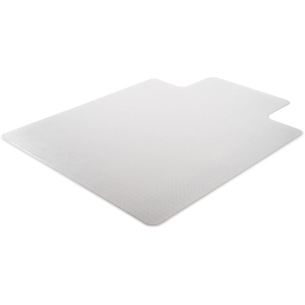 Lorell Low Pile Wide Lip Economy Chairmat - Carpeted Floor - 53" Length x 45" Width x 95 mil Thickness - Lip Size 12" Length x 2