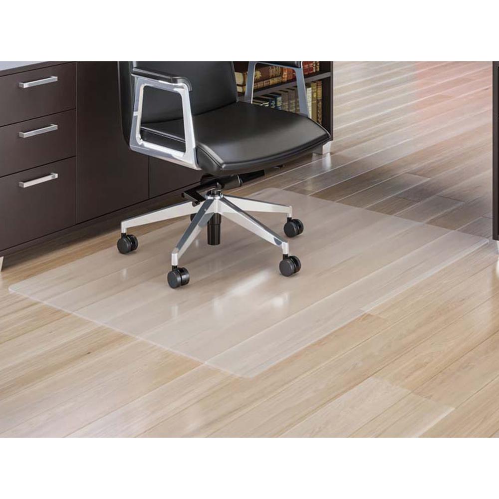 Lorell XXL Polycarbonate Chairmat - Hard Floor - 60" Width x 60" Depth - Square - Polycarbonate - Clear