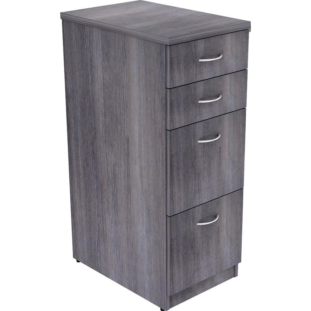 Lorell Relevance Series Charcoal Laminate Office Furniture Storage Cabinet - 4-Drawer - 15.5" x 23.6" x 40.4" - 4 x File, Box Dr
