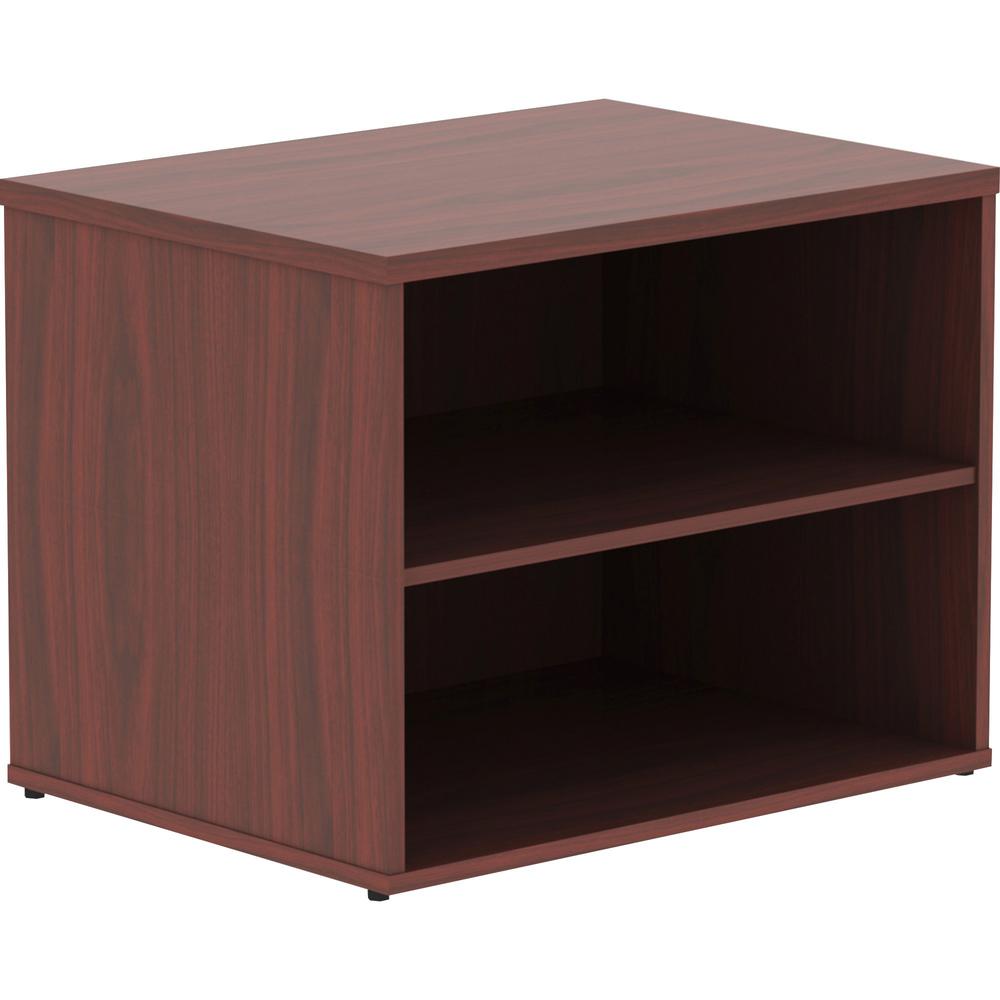 Lorell Relevance Series Mahogany Laminate Office Furniture Credenza - 29.5" x 22" x 23.1" - 2 Shelve(s) - Finish: Mahogany, Lami