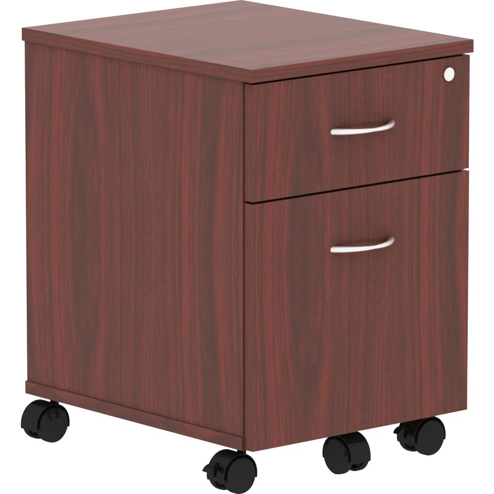 Lorell Relevance Series Mahogany Laminate Office Furniture Pedestal - 2-Drawer - 15.8" x 19.9" x 22.9" - 2 x File, Box Drawer(s)