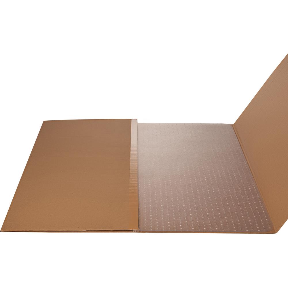 Lorell Rectangular Medium Pile Chairmat - Carpeted Floor - 60" Length x 46" Width x 0.13" Thickness - Rectangle - Vinyl - Clear