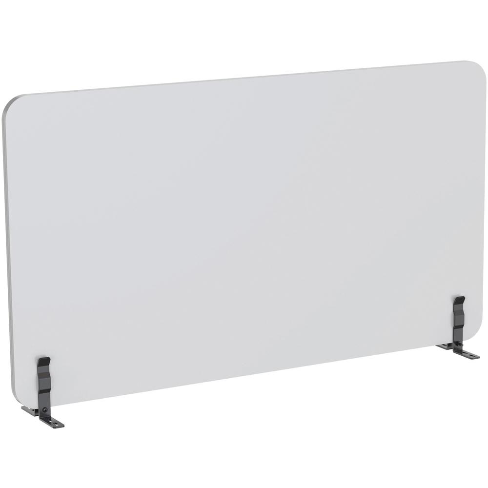 Lorell Acoustic Desktop Privacy Panel - 47.2" Width x 23.6" Height - Polyester Fiber - Light Gray - 1 Each
