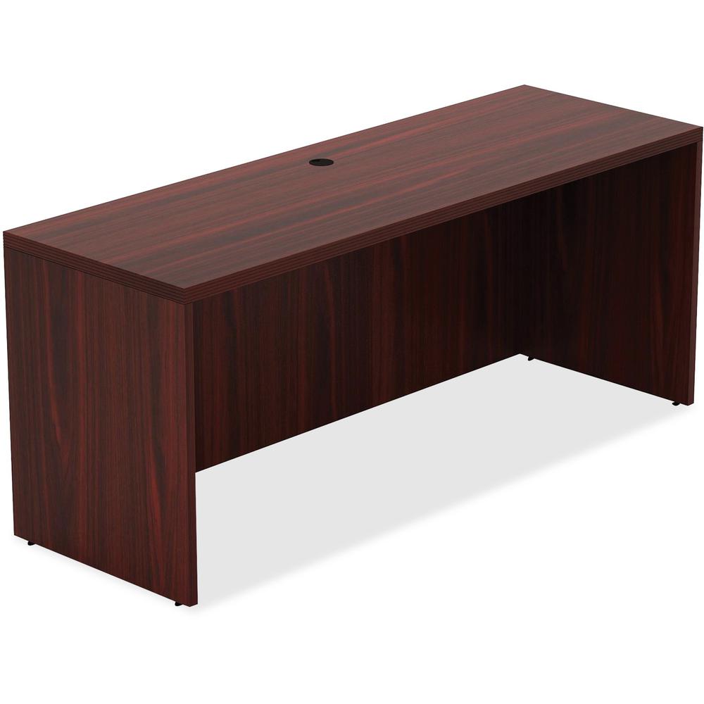 Lorell Chateau Series Mahogany Laminate Desking Credenza - 66.1" x 23.6"30" Credenza, 1.5" Top - Reeded Edge - Material: P2 Part