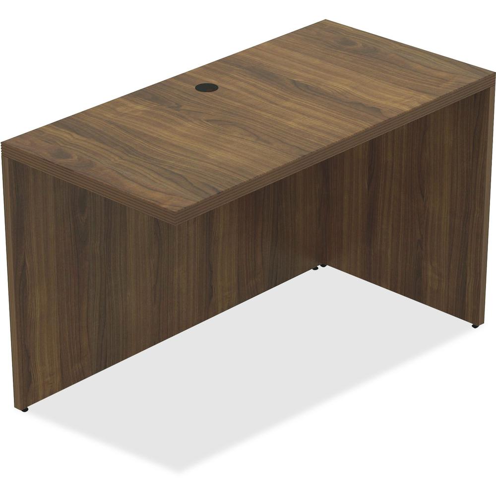 Lorell Chateau Series Walnut Laminate Desking Return - 47.3" x 23.6"30" Desk, 1.5" Top - Reeded Edge - Material: P2 Particleboar