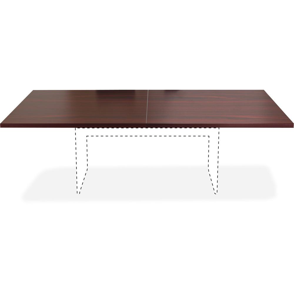 Lorell Chateau Series Mahogany 8' Rectangular Tabletop - 94.5" x 47.3" x 1.4" - Reeded Edge - Material: P2 Particleboard - Finis
