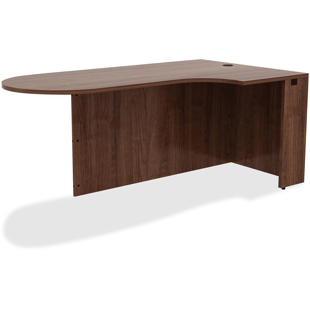 Lorell Essentials Right Peninsula Desk Box 1 of 2 - 72" x 42"29.5" , 0.1" Edge - Material: Metal - Finish: Walnut Laminate