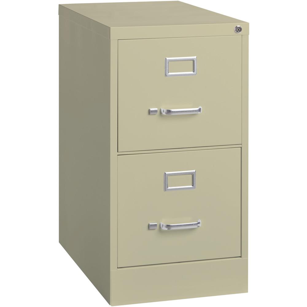 Lorell Commercial-grade Vertical File - 2-Drawer - 15" x 22" x 28.4" - 2 x Drawer(s) for File - Letter - Lockable, Ball-bearing 