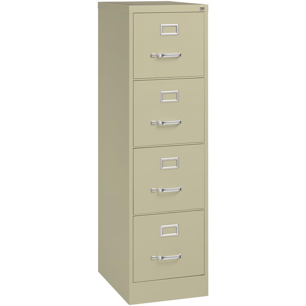 Lorell Commercial-grade Vertical File - 4-Drawer - 15" x 22" x 52" - 4 x Drawer(s) for File - Letter - Lockable, Ball-bearing Su