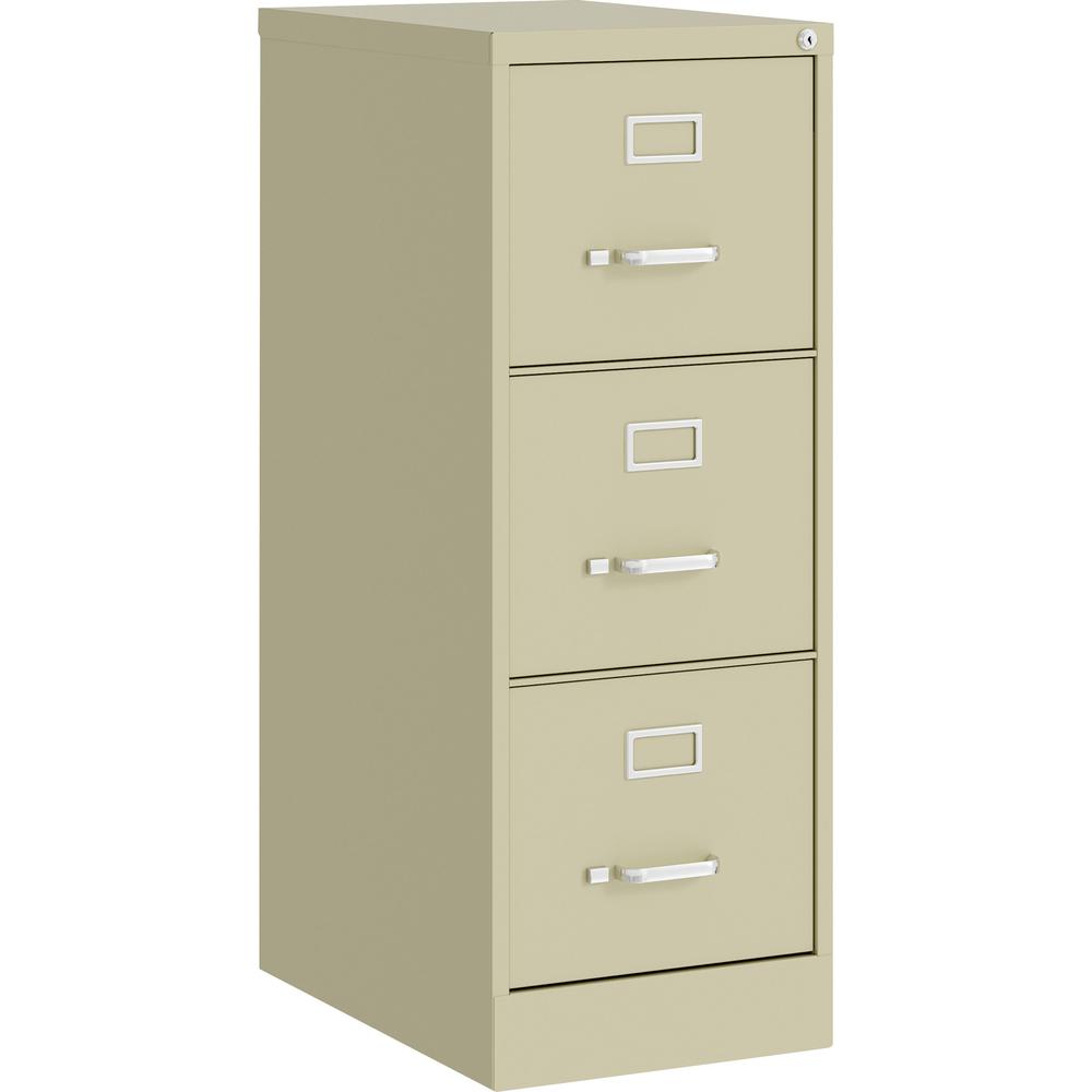 Lorell Commercial-Grade Putty Vertical File - 15" x 22" x 40.2" - 3 x Drawer(s) for File - Letter - Vertical - Ball-bearing Susp