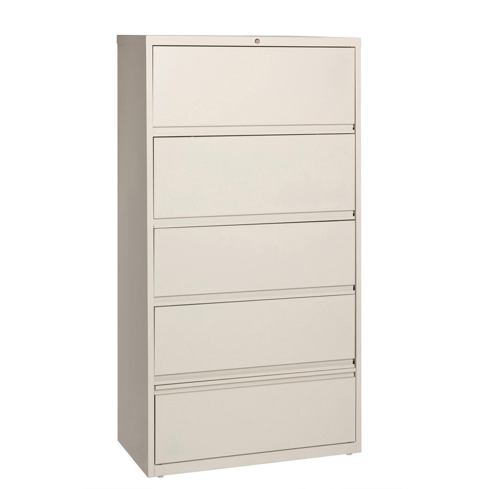 Lorell Receding Lateral File with Roll Out Shelves - 5-Drawer - 36" x 18.6" x 68.8" - 5 x Drawer(s) for File - A4, Legal, Letter