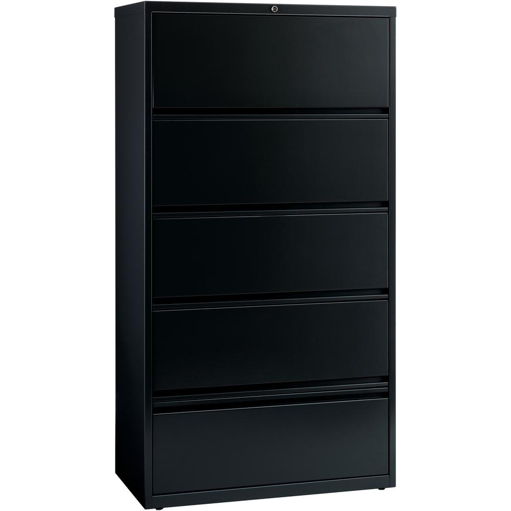 Lorell Receding Lateral File with Roll Out Shelves - 5-Drawer - 36" x 18.6" x 69" - 5 x Drawer(s) for File - Legal, Letter, A4 -