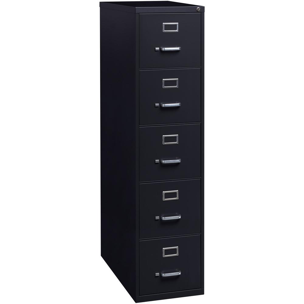 Lorell Commercial Grade Vertical File Cabinet - 5-Drawer - 15" x 26.5" x 61" - 5 x Drawer(s) for File - Letter - Vertical - Heav