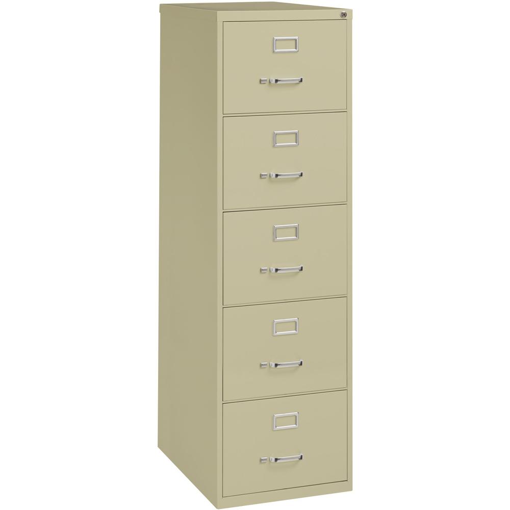 Lorell Commercial Grade Vertical File Cabinet - 5-Drawer - 18" x 26.5" x 61" - 5 x Drawer(s) for File - Legal - Vertical - Ball-
