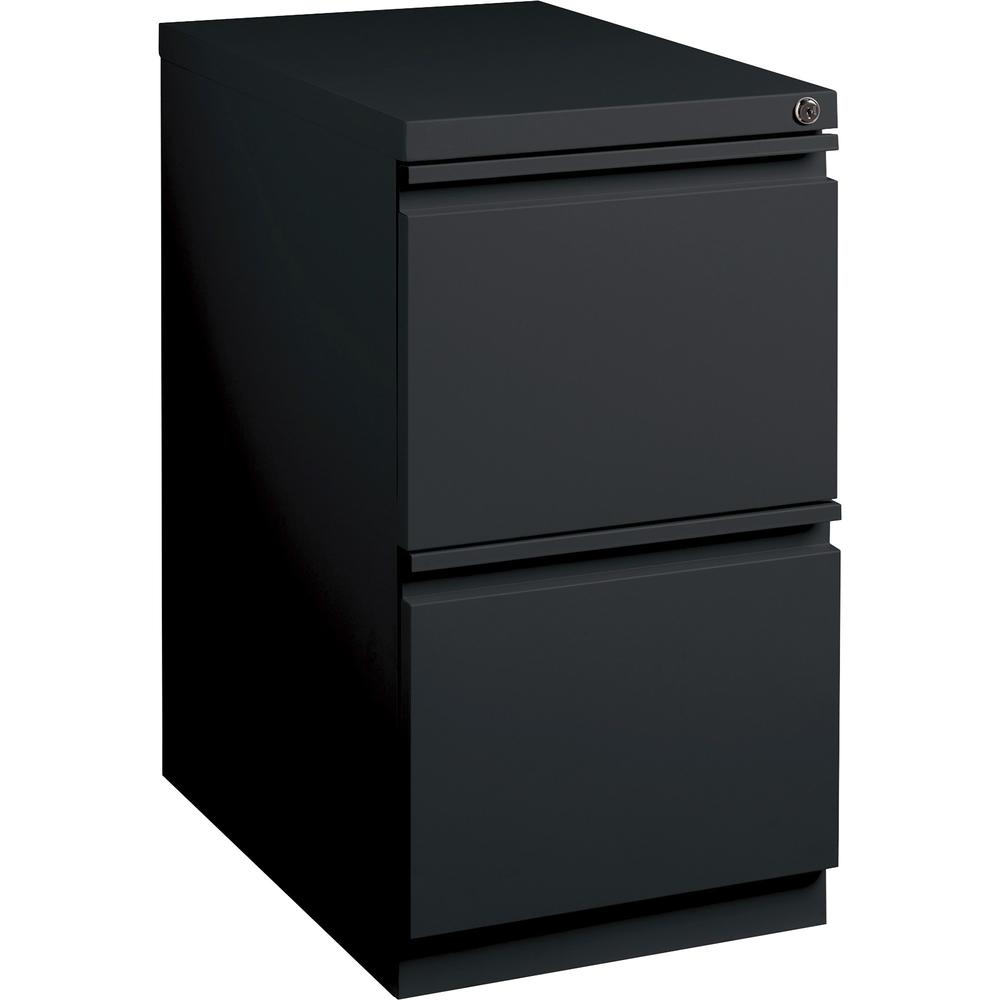Lorell Mobile File Pedestal - 15" x 20" x 27.8" - Letter - Security Lock, Ball-bearing Suspension, Recessed Handle - Black - Ste