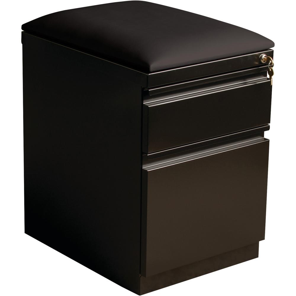 Lorell Mobile Pedestal File with Seating - 2-Drawer - 15" x 19.9" x 23.8" - 2 x Drawer(s) for Box, File - Letter - 305.50 lb Loa