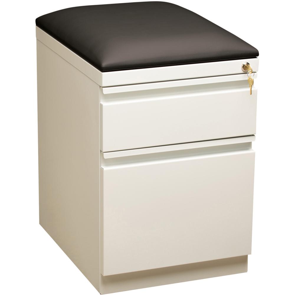 Lorell Mobile Pedestal File with Seating - 2-Drawer - 15" x 19.9" x 23.8" - 2 x Drawer(s) for File, Box - Letter - 305.50 lb Loa