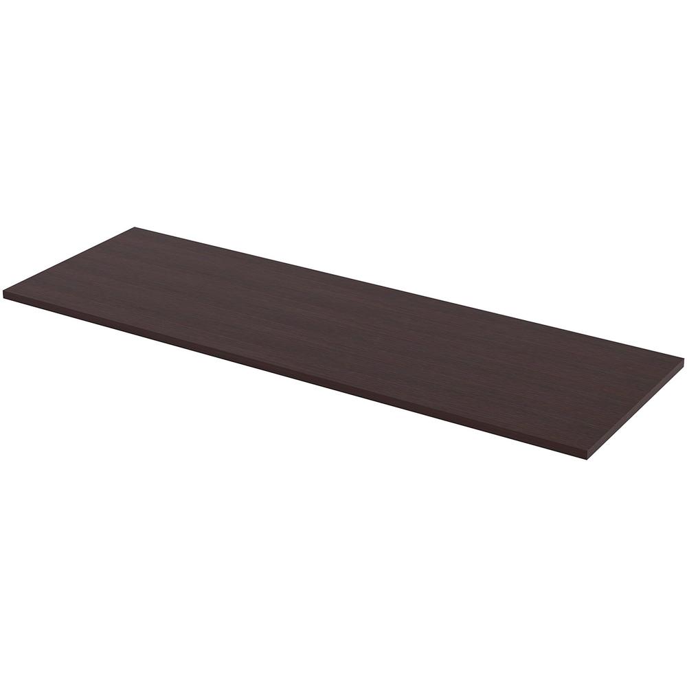 Lorell Utility Table Top - Espresso Rectangle, Laminated Top - 72" Table Top Width x 24" Table Top Depth x 1" Table Top Thicknes
