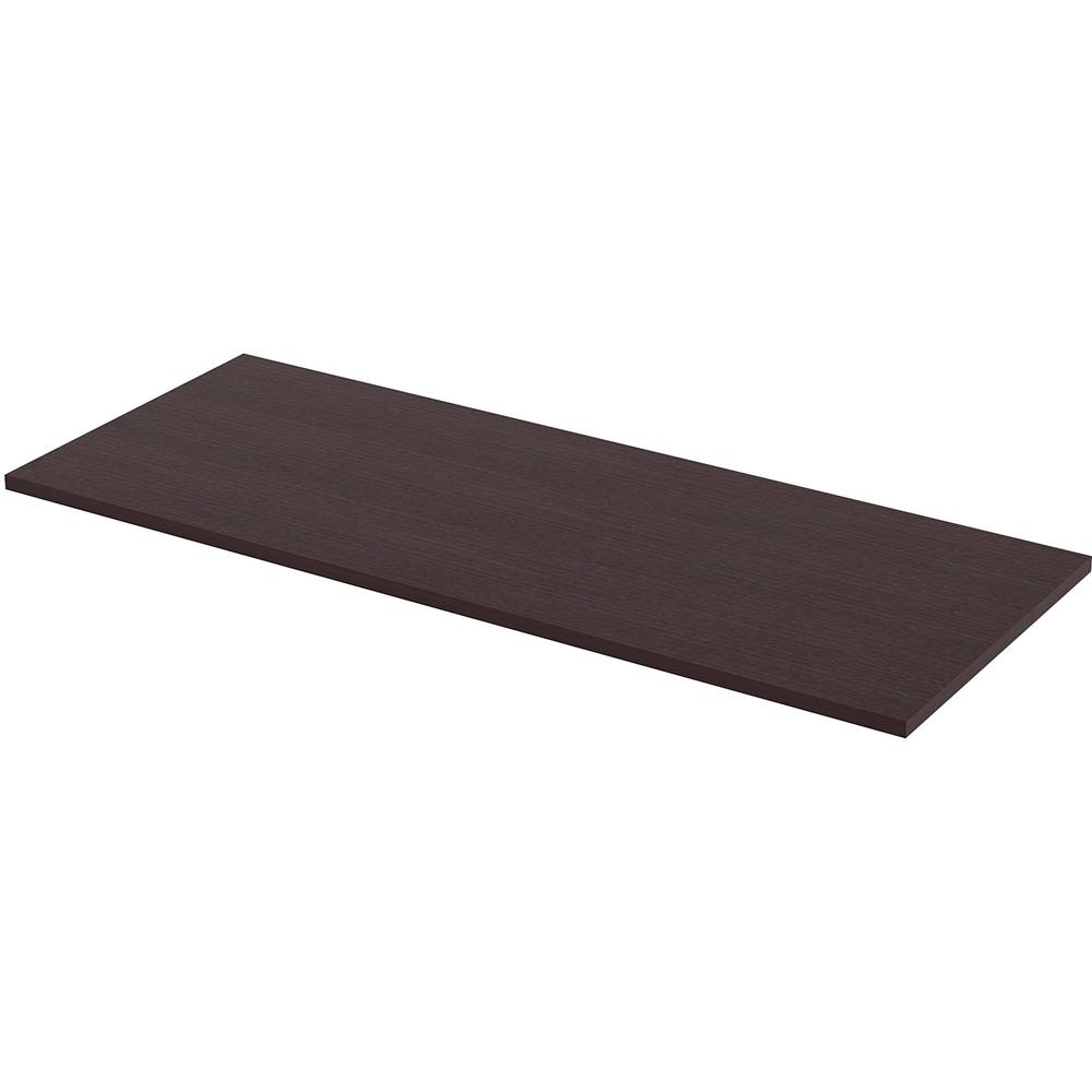 Lorell Utility Table Top - Espresso Rectangle, Laminated Top - 60" Table Top Length x 24" Table Top Width x 1" Table Top Thickne