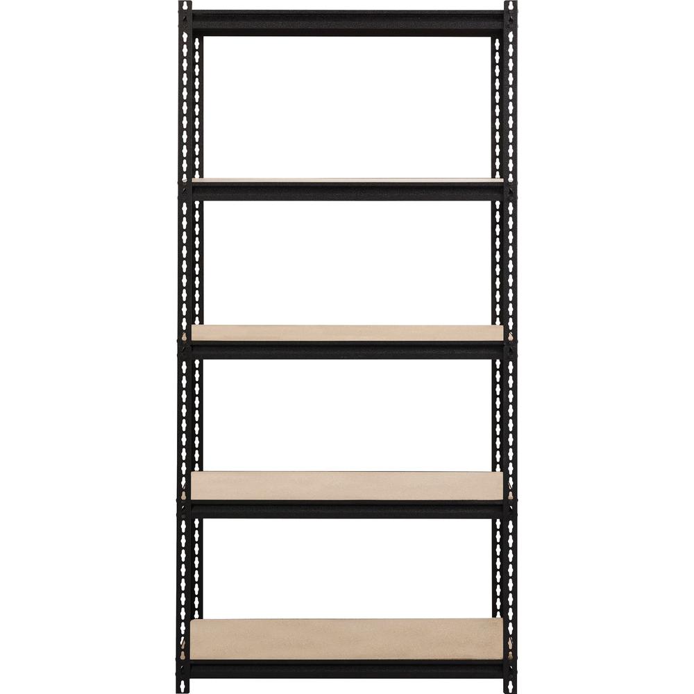 Lorell 2,300 lb Capacity Riveted Steel Shelving - 72" Height x 36" Width x 18" Depth - 30% Recycled - Black - Steel, Particleboa