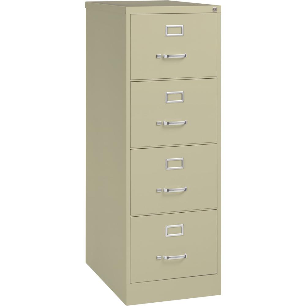 Lorell Vertical File Cabinet - 4-Drawer - 18" x 26.5" x 52" - 4 x Drawer(s) for File - Legal - Vertical - Lockable, Ball-bearing