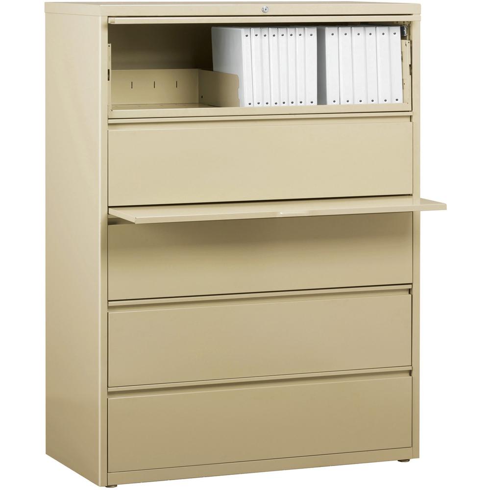 Lorell Lateral File - 5-Drawer - 42" x 18.6" x 67.7" - 5 x Drawer(s) for File - Legal, Letter, A4 - Lateral - Rust Proof, Leveli