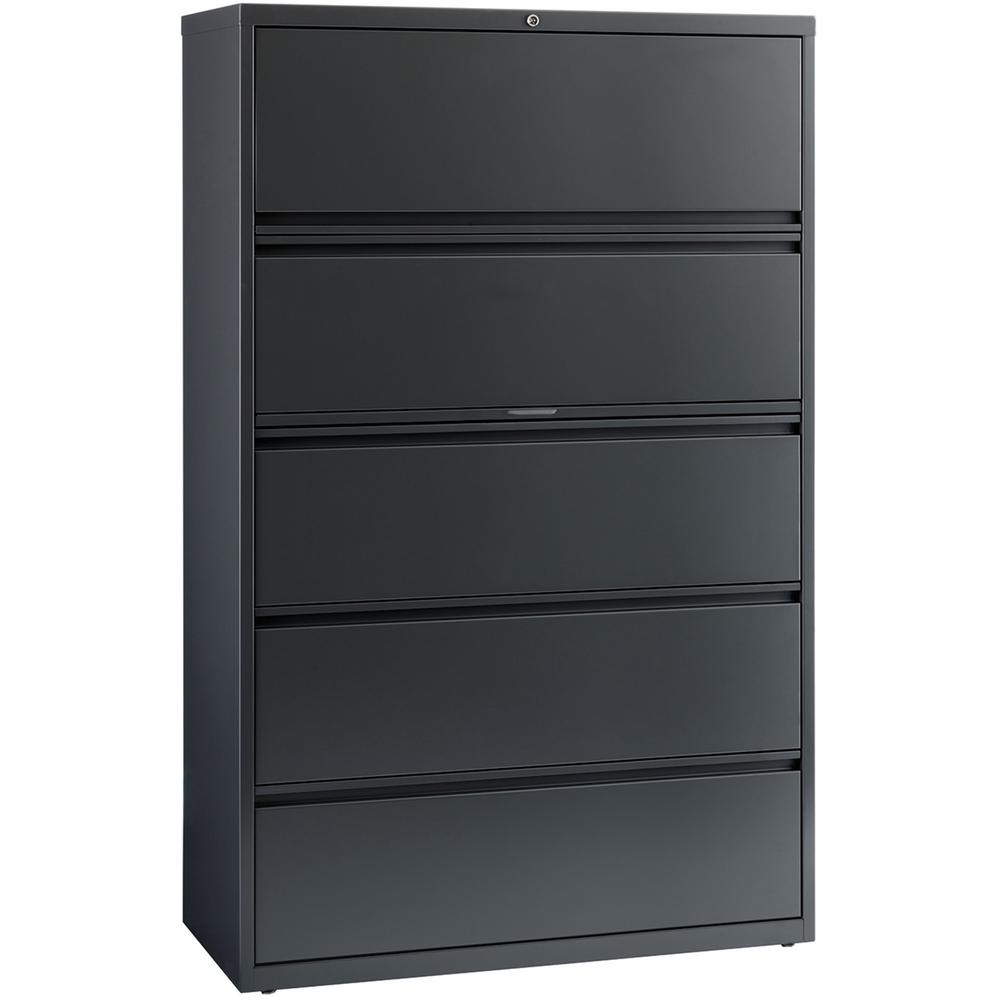 Lorell Lateral File - 5-Drawer - 42" x 18.6" x 67.7" - 5 x Drawer(s) - Legal, Letter, A4 - Lateral - Rust Proof, Leveling Glide
