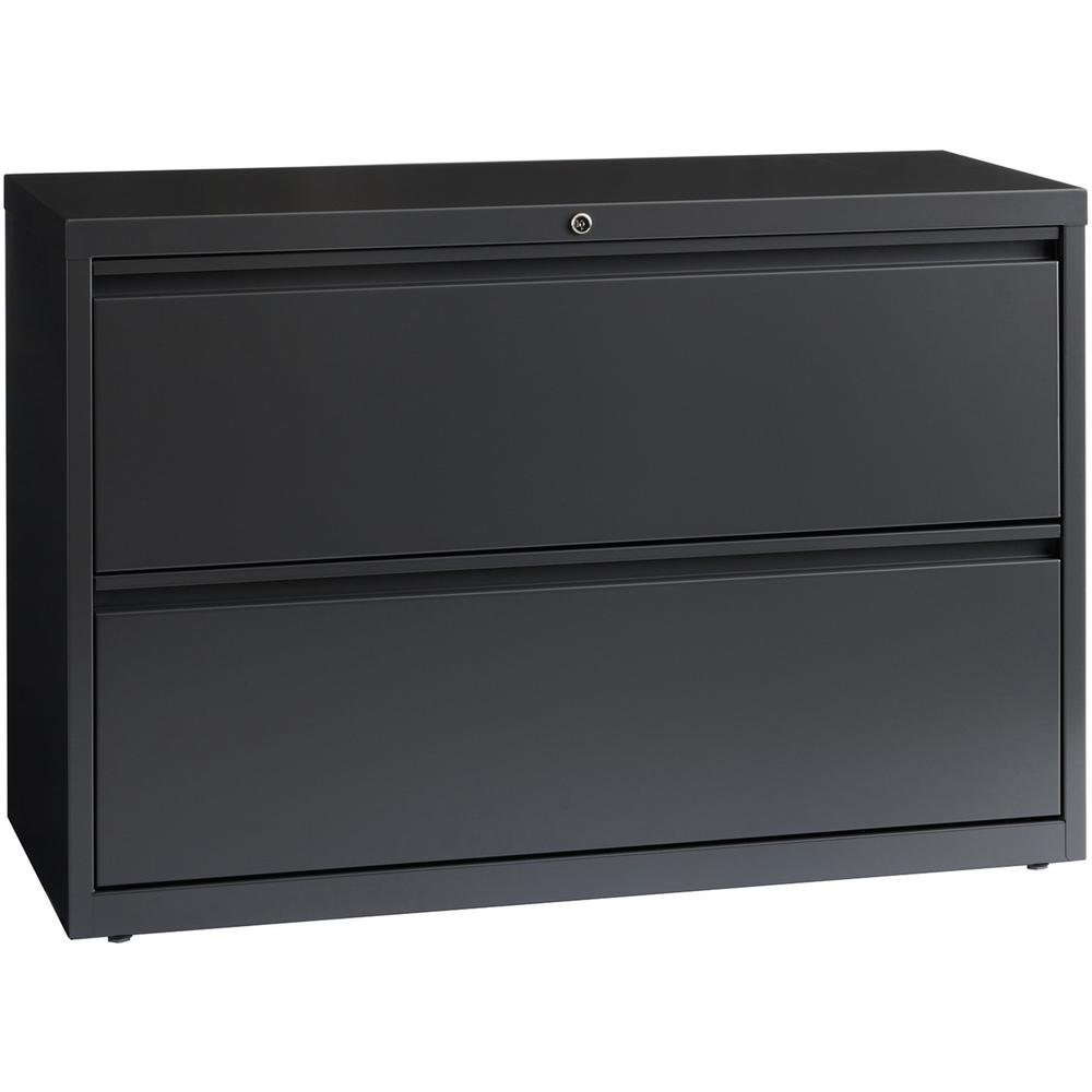 Lorell Lateral File - 2-Drawer - 42" x 18.6" x 28.1" - 2 x Drawer(s) - Legal, Letter, A4 - Lateral - Rust Proof, Leveling Glide