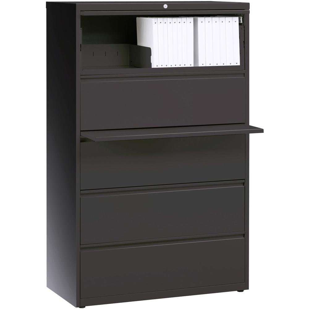 Lorell Lateral File - 5-Drawer - 36" x 18.6" x 67.7" - 5 x Drawer(s) - Legal, Letter, A4 - Lateral - Rust Proof, Leveling Glide