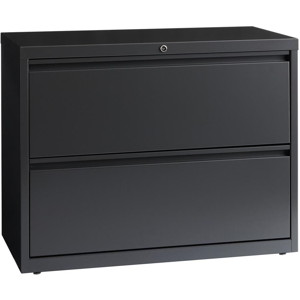 Lorell Lateral File - 2-Drawer - 36" x 18.6" x 28.1" - 2 x Drawer(s) - Legal, Letter, A4 - Lateral - Rust Proof, Leveling Glide
