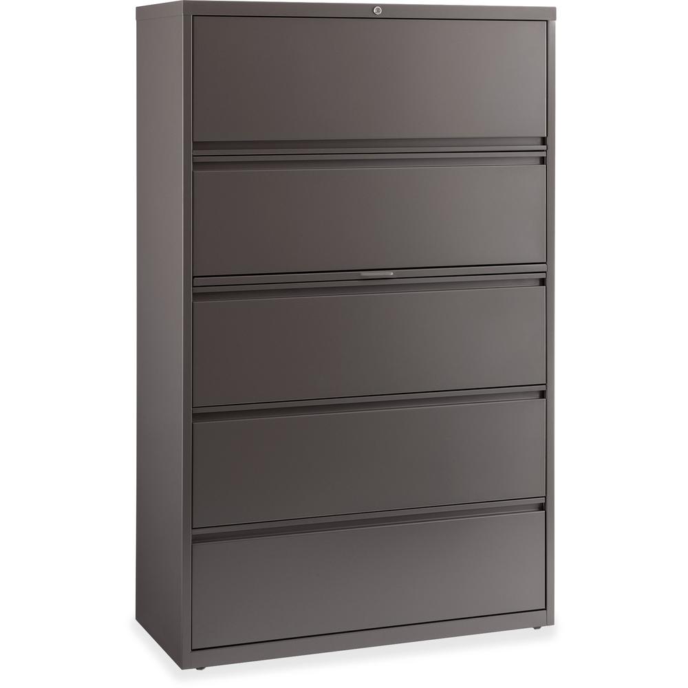 Lorell Fortress Series 42'' Lateral File - 5-Drawer - 42" x 18.6" x 67.6" - 1 x Shelf(ves) - 5 x Drawer(s) for File - Letter, Le