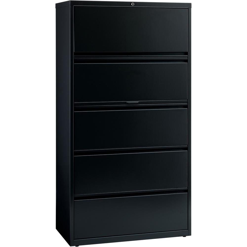 Lorell Telescoping Suspension Lateral Files - 5-Drawer - 36" x 18.6" x 67.7" - 5 x Drawer(s) for File - Letter, Legal, A4 - Late