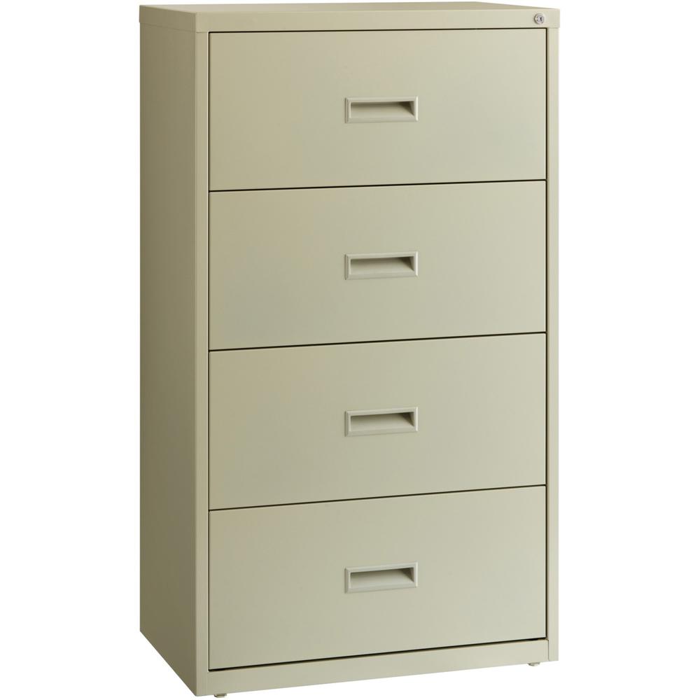 Lorell Lateral File - 4-Drawer - 30" x 18.6" x 52.5" - 4 x Drawer(s) for File - A4, Legal, Letter - Interlocking, Adjustable Gli