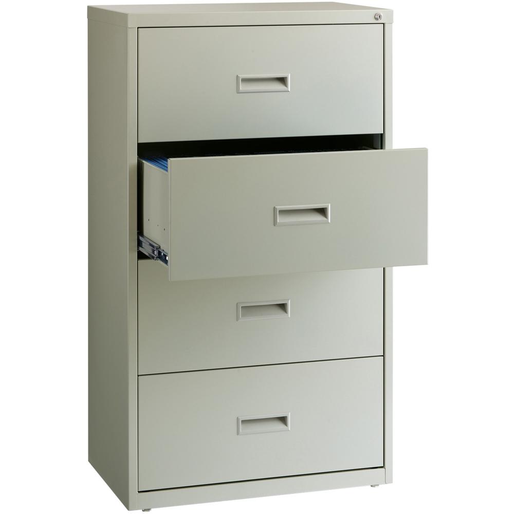 Lorell Lateral File - 4-Drawer - 30" x 18.6" x 52.5" - 4 x Drawer(s) for File - A4, Legal, Letter - Interlocking, Leveling Glide
