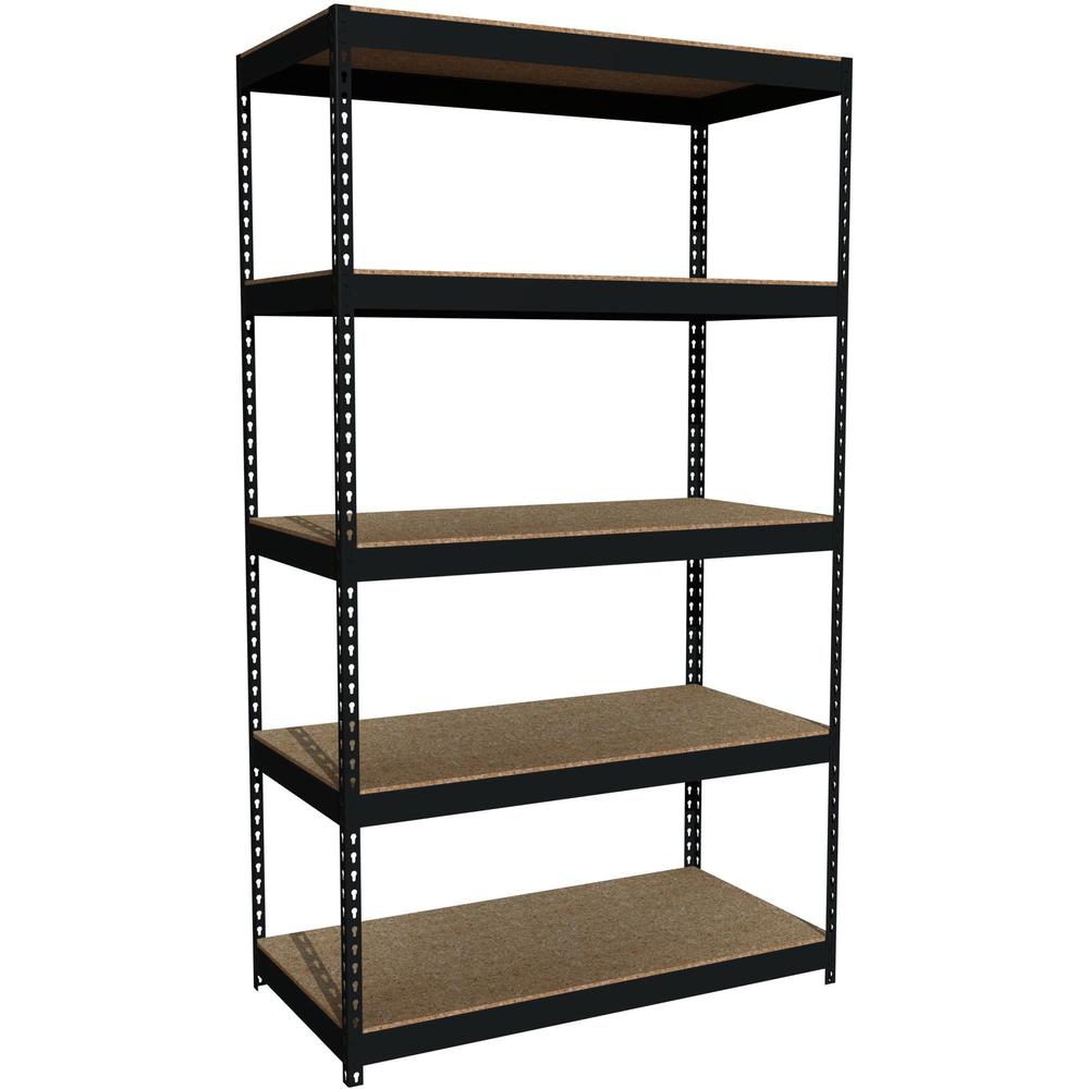 Lorell Riveted Steel Shelving - 5 Compartment(s) - 84" Height x 48" Width x 24" Depth - Heavy Duty, Rust Resistant - 28% Recycle