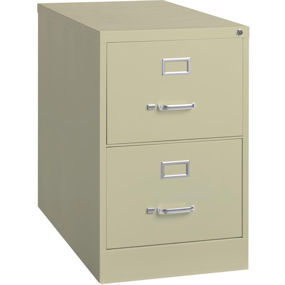 Lorell Vertical File Cabinet - 2-Drawer - 18" x 26.5" x 28.4" - 2 x Drawer(s) for File - Legal - Vertical - Lockable, Ball-beari