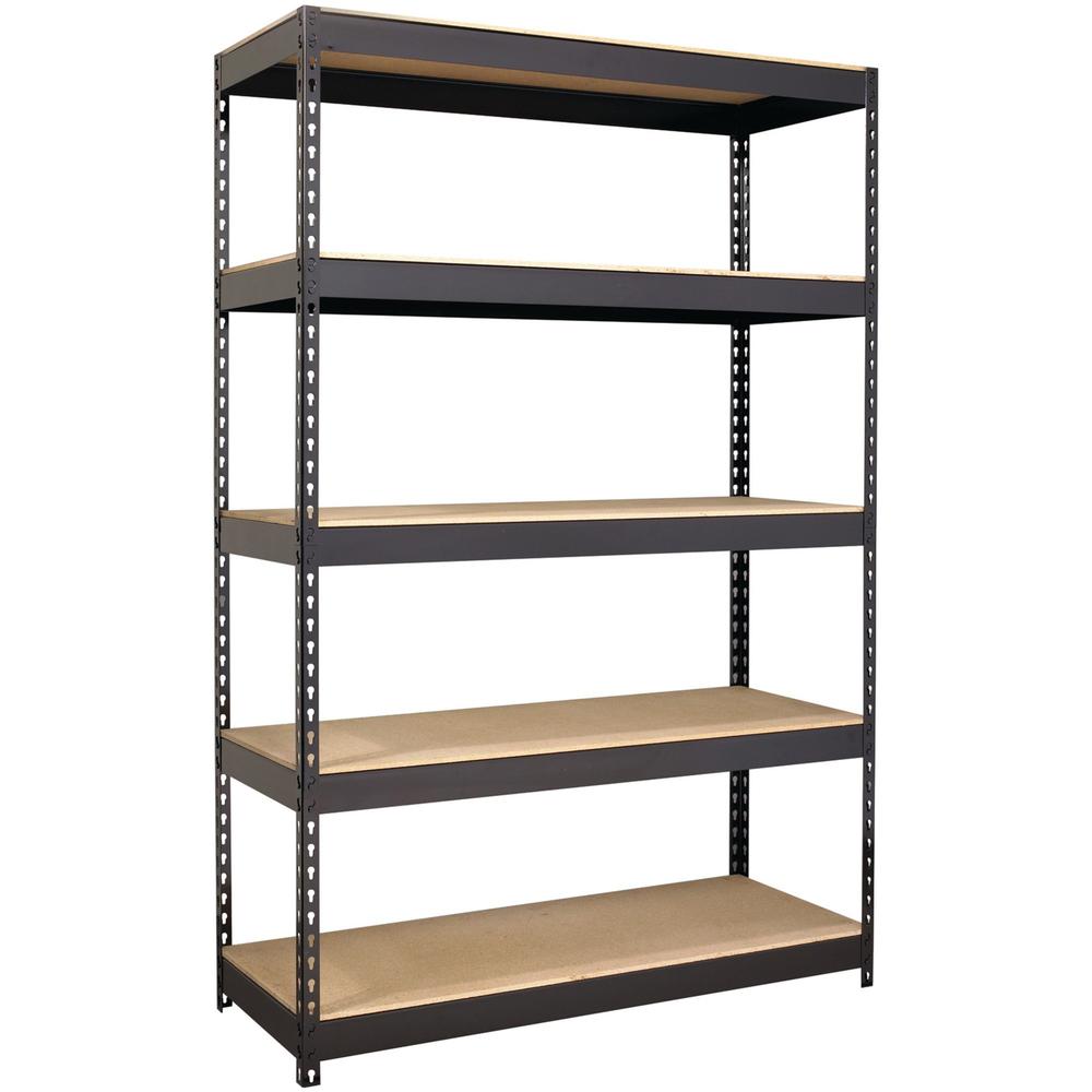 Lorell Riveted Steel Shelving - 5 Compartment(s) - 72" Height x 48" Width x 18" Depth - Heavy Duty, Rust Resistant - 28% Recycle