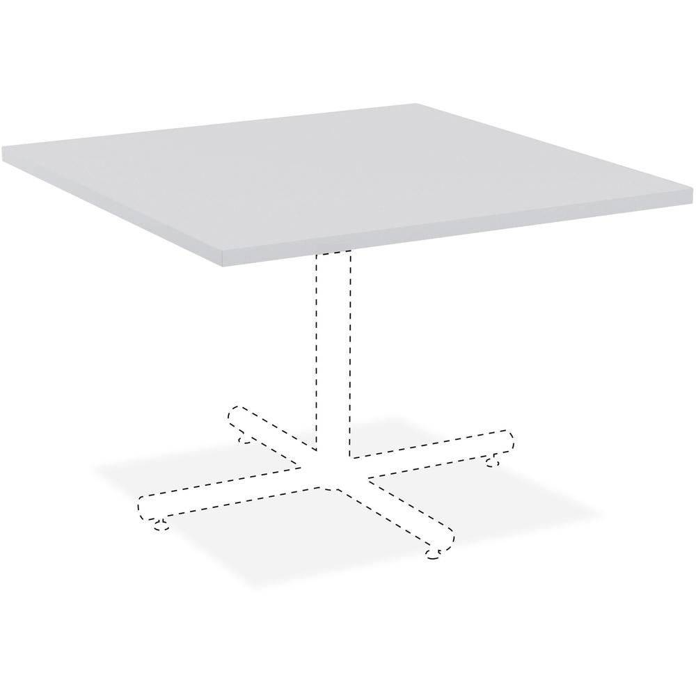 Lorell Hospitality Square Tabletop - Light Gray - Square Top - 36" Table Top Length x 36" Table Top Width x 1" Table Top Thickne