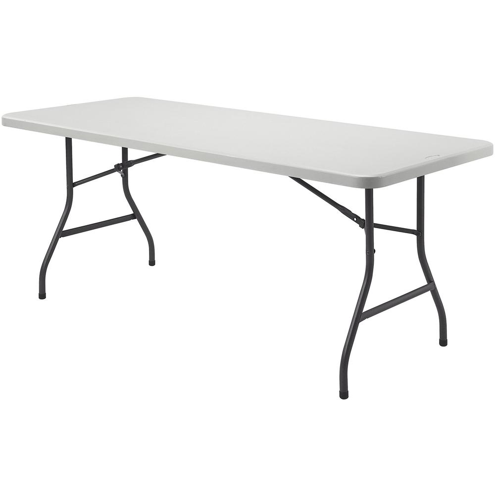 Lorell Rectangular Banquet Table - Light Gray Rectangle Top - Dark Gray Base x 96" Table Top Width x 30" Table Top Depth x 2" Ta