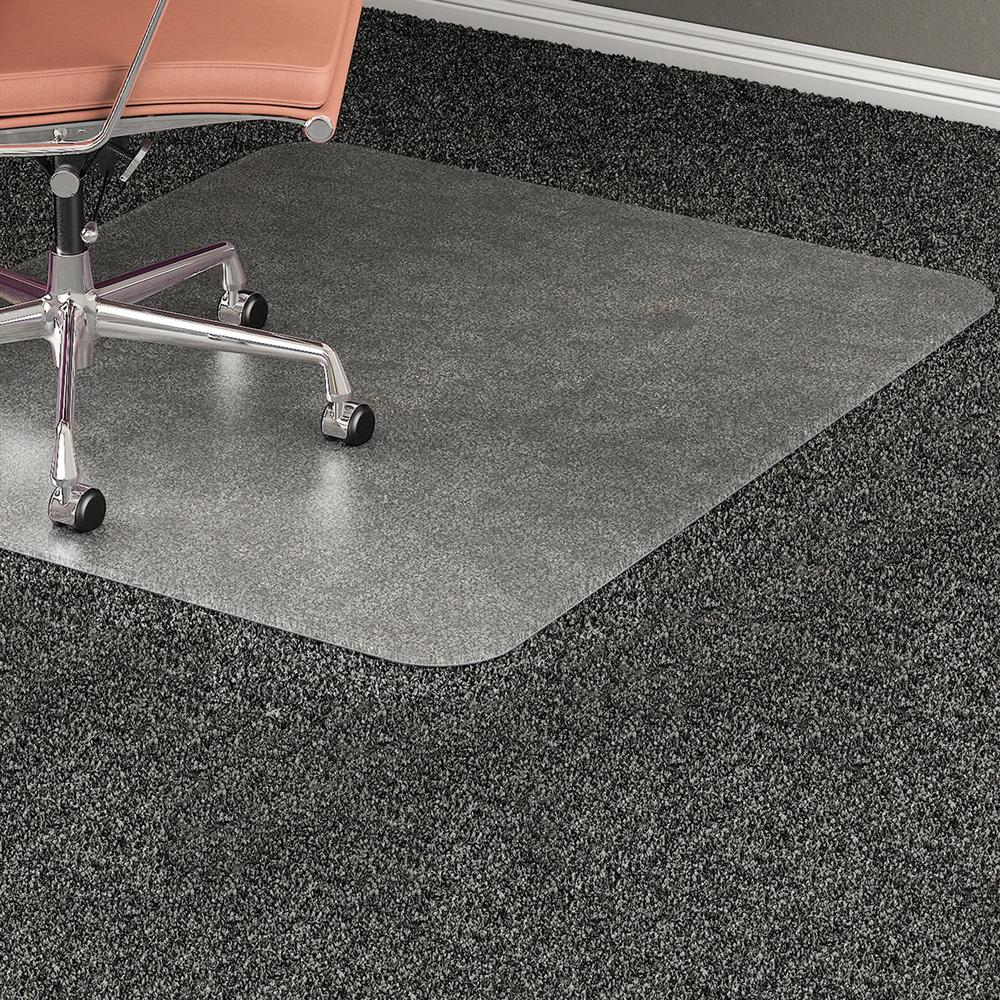 Lorell Rectangular Medium Pile Chairmat - Carpeted Floor - 60" Length x 46" Width x 0.17" Thickness - Rectangle - Vinyl - Clear