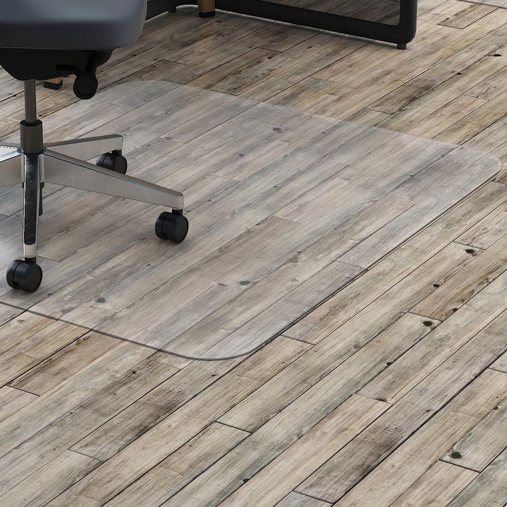 Lorell Hard Floor Rectangler Polycarbonate Chairmat - Hard Floor, Vinyl Floor, Tile Floor, Wood Floor - 48" Length x 36" Width x