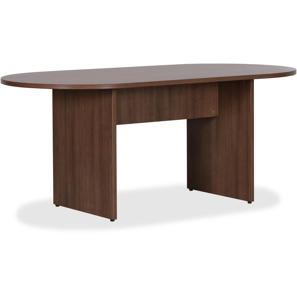 Lorell Essentials Walnut Laminate Oval Conference Table - 1.3" Table Top, 0" Edge, 70.9" x 35.4"29.5" Table - Finish: Walnut Lam